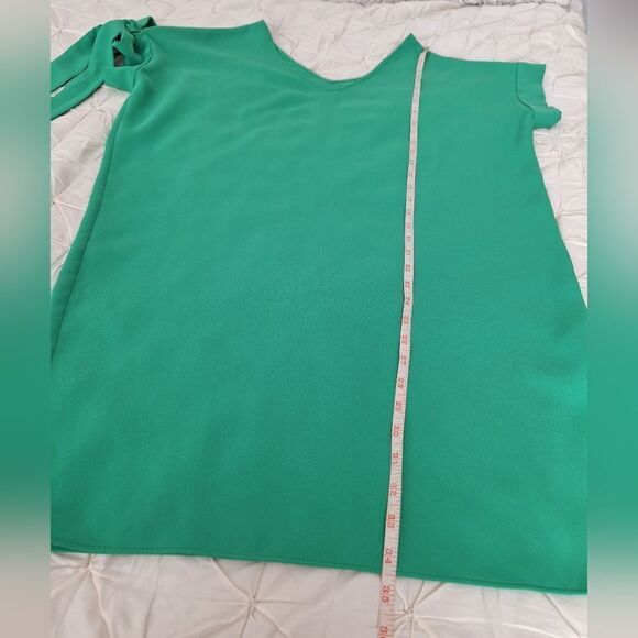 P.A.R.O.S.H. M green dress, side ribbon tie on sleeve - mordernwear.com